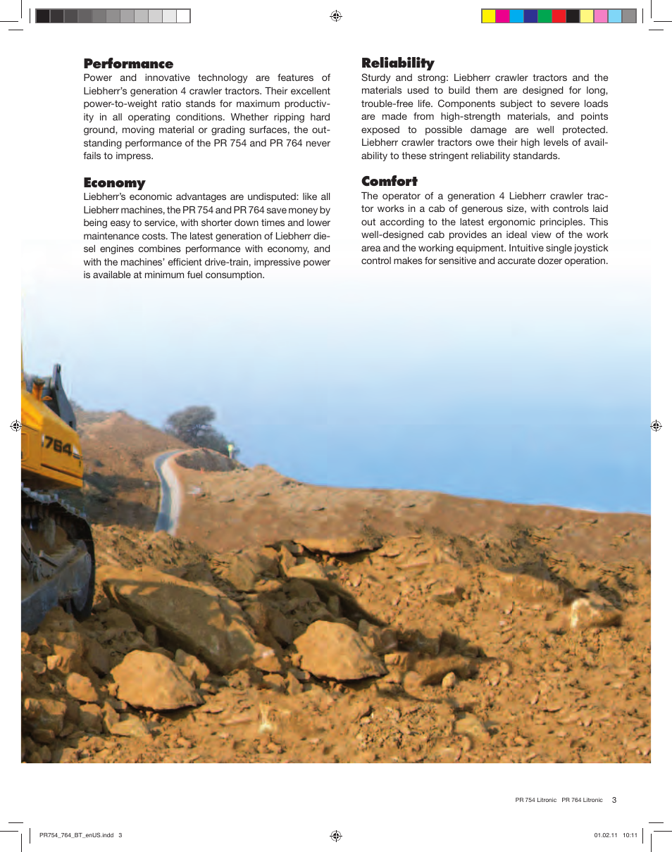 Performance, Economy, Reliability | Comfort | Liebherr PR 754 Litronic User Manual | Page 3 / 18