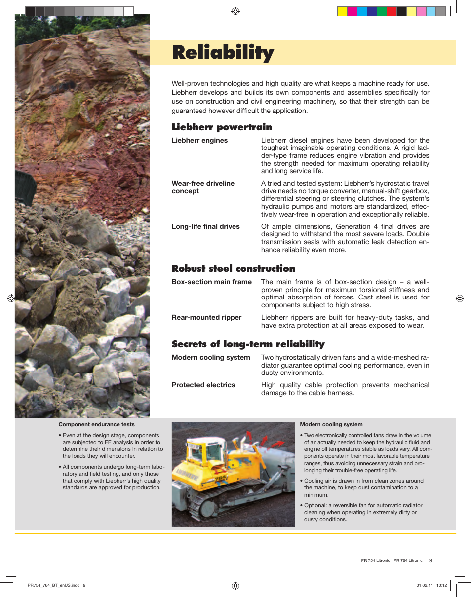 Reliability, Liebherr powertrain, Robust steel construction | Secrets of long-term reliability | Liebherr PR 754 Litronic User Manual | Page 9 / 18