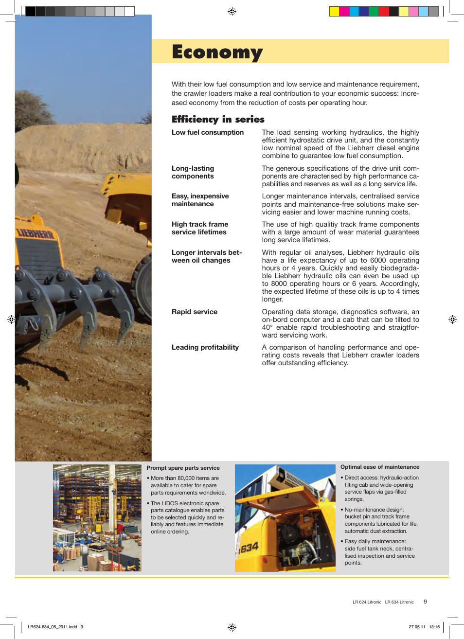 Economy, Efficiency in series | Liebherr LR 634 Litronic User Manual | Page 9 / 20