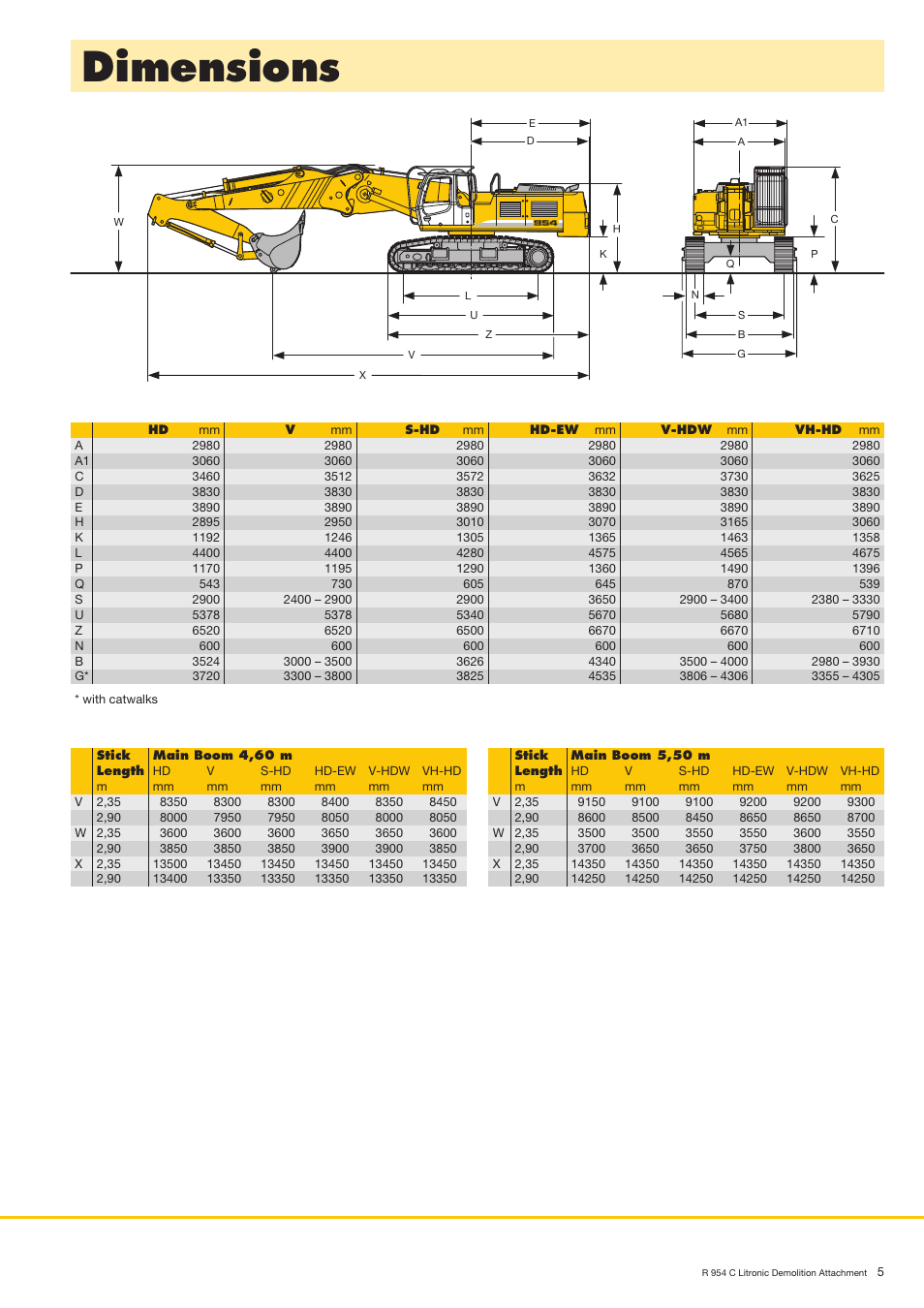 Dimensions | Liebherr R 954 C Litronic Demolition User Manual | Page 5 / 12
