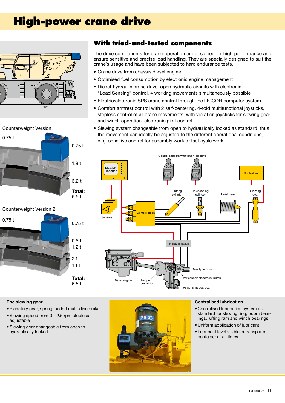 High-power crane drive, With tried-and-tested components | Liebherr LTM 1040-2.1 User Manual | Page 11 / 16