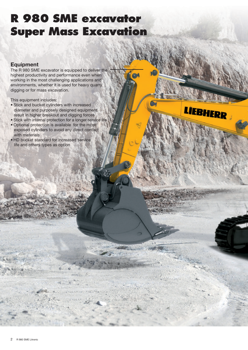 R 980 sme excavator super mass excavation | Liebherr R 980 SME User Manual | Page 2 / 16