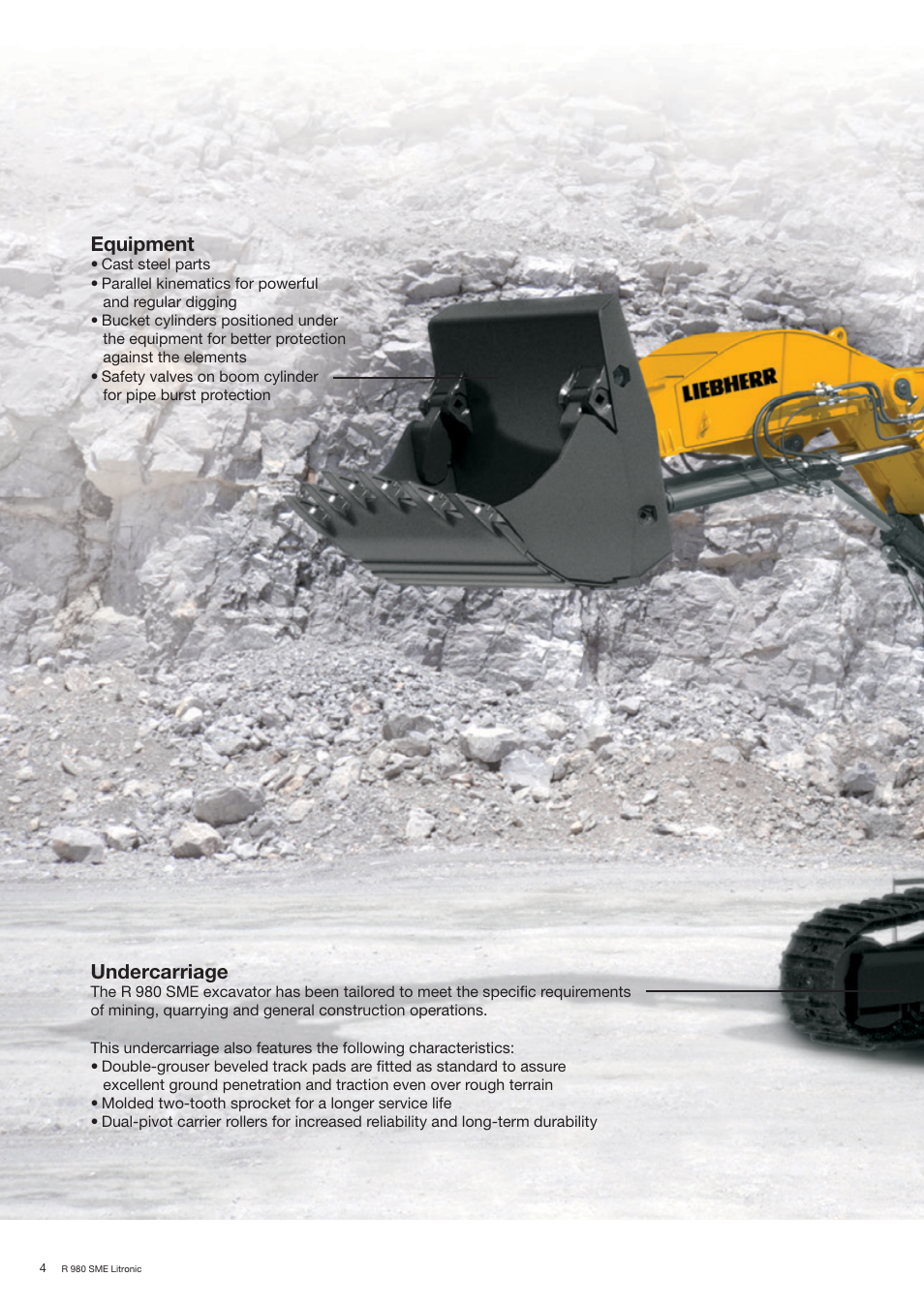 Equipment, Undercarriage | Liebherr R 980 SME User Manual | Page 4 / 16