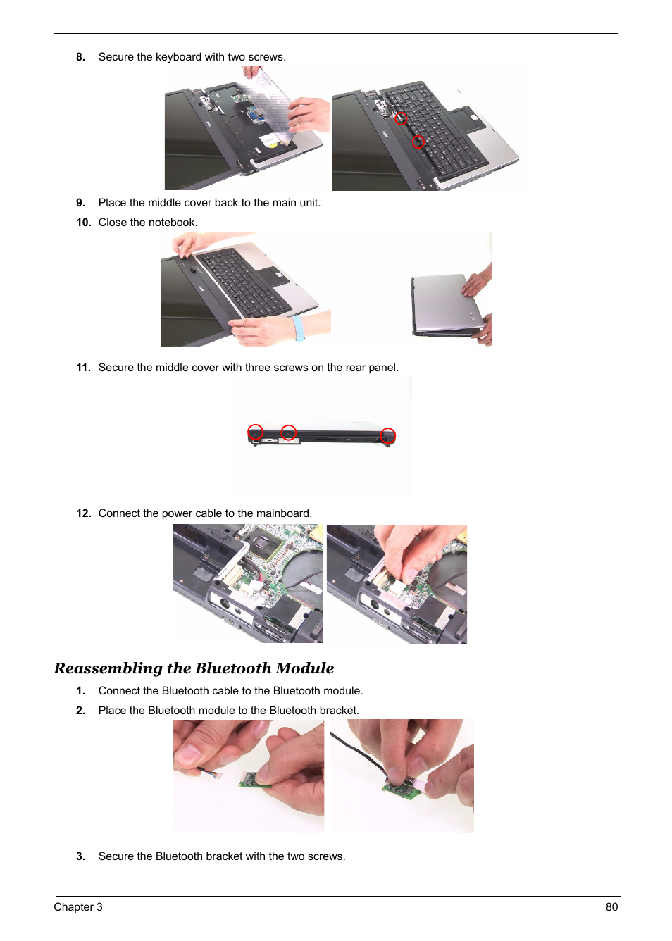 Reassembling the bluetooth module | Acer 5600 User Manual | Page 88 / 129