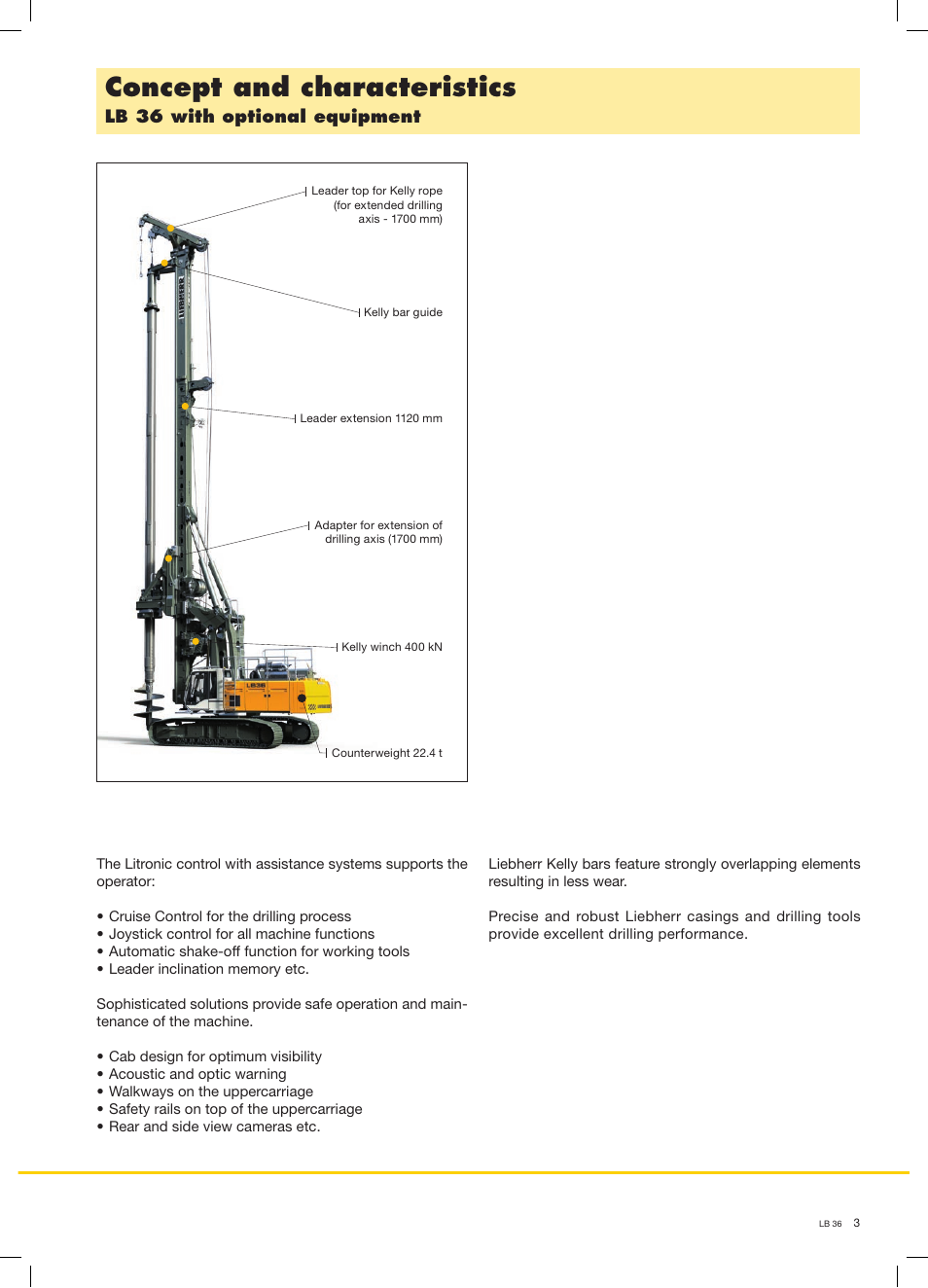 Concept and characteristics, Lb 36 with optional equipment | Liebherr LB 36 User Manual | Page 3 / 16