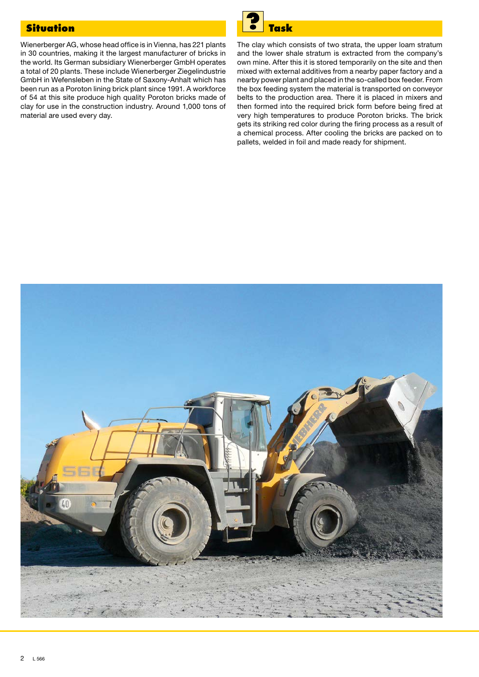 Situation, Task | Liebherr L 566 User Manual | Page 2 / 4