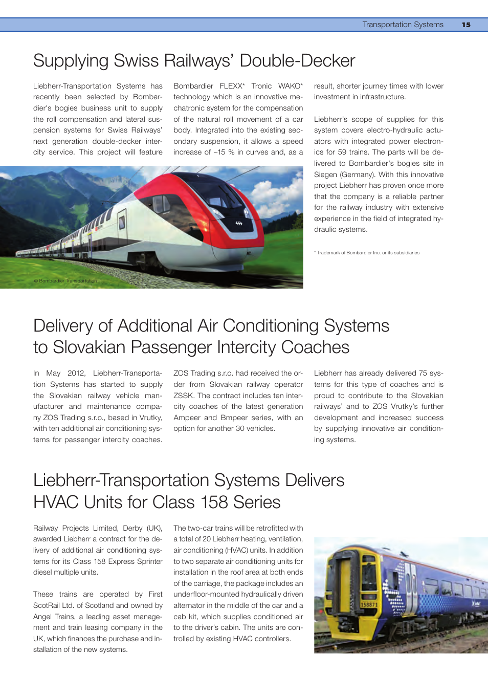 Supplying swiss railways’ double-decker | Liebherr Downloads User Manual | Page 15 / 36