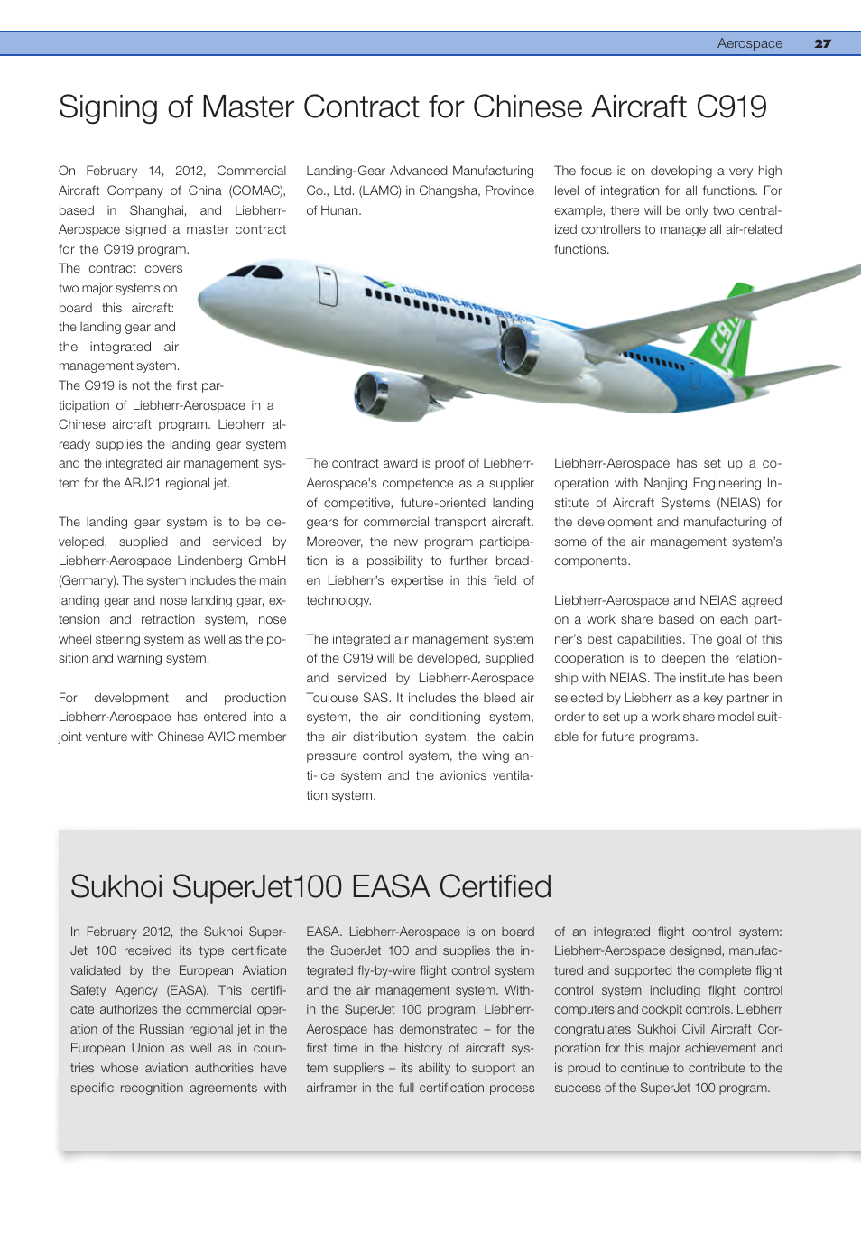 Sukhoi superjet100 easa certified | Liebherr Downloads User Manual | Page 27 / 36
