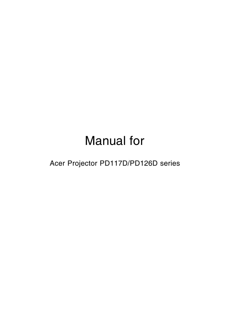 Acer PD126D series User Manual | 47 pages