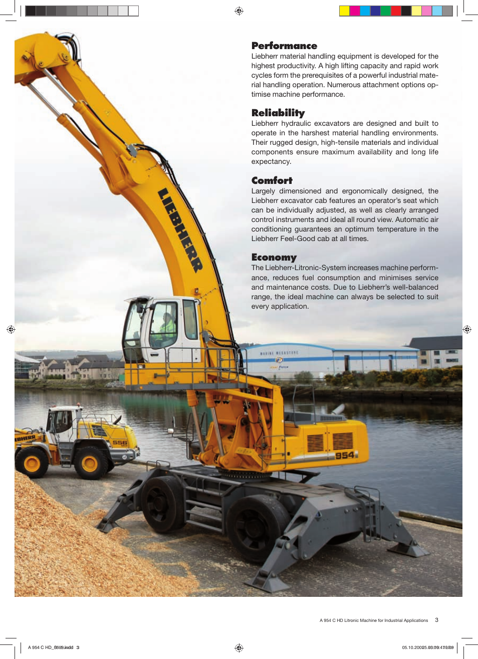 Performance, Reliability, Comfort | Economy | Liebherr A 954 C HD Litronic Material Handler User Manual | Page 3 / 28