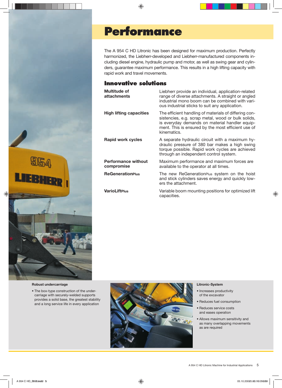 Performance, Innovative solutions | Liebherr A 954 C HD Litronic Material Handler User Manual | Page 5 / 28