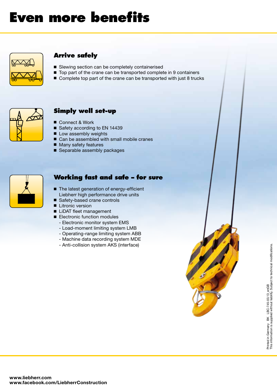 Fast, efficient erection using the 1000 hc tower, Even more benefits, High-top crane 1000 ec-h | Powerful and precise | Liebherr 1000 EC-H 50 Litronic User Manual | Page 4 / 4