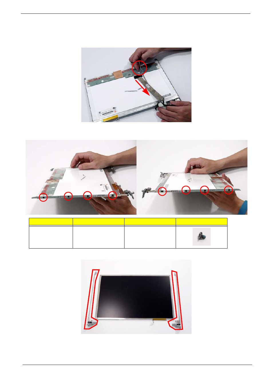 Removing the lcd brackets and fpc cable | Acer 4730 User Manual | Page 104 / 194