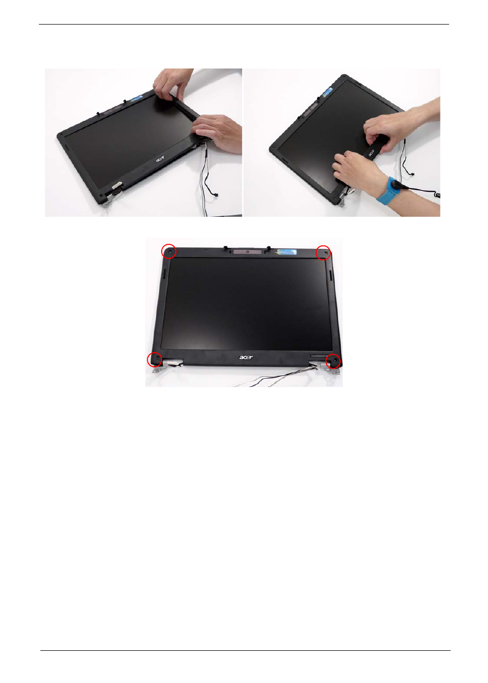 Replacing the lcd bezel | Acer 4730 User Manual | Page 111 / 194