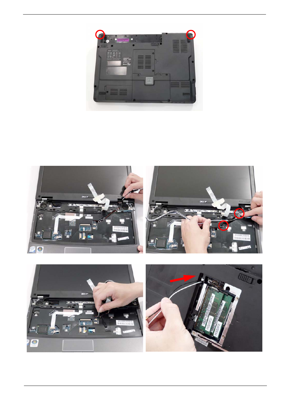 Replacing the antenna cables | Acer 4730 User Manual | Page 125 / 194