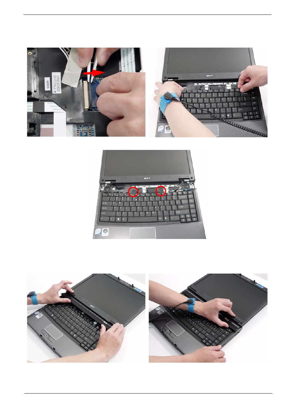 Replacing the keyboard, Replacing the switch cover, Replacing the keyboard replacing the switch cover | Acer 4730 User Manual | Page 127 / 194