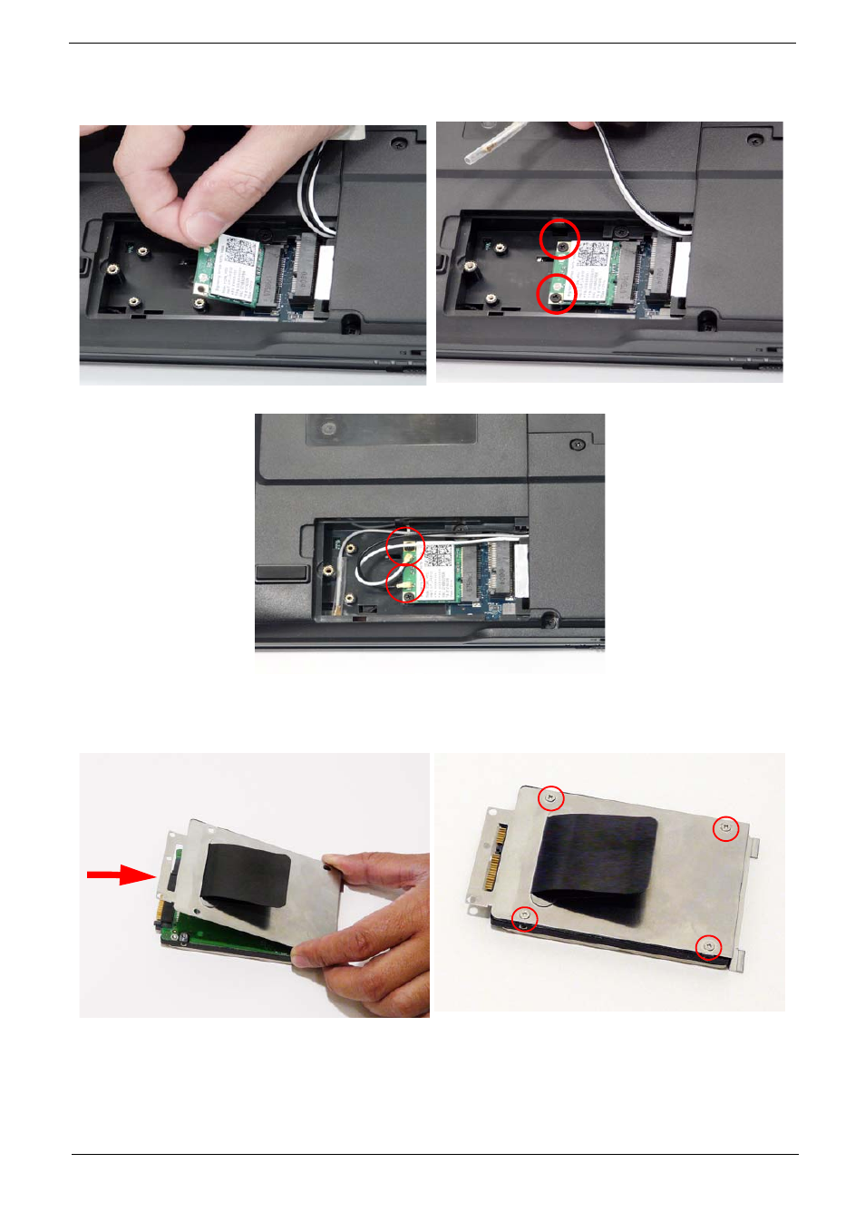 Replacing the wlan module, Replacing the hard disk drive module | Acer 4730 User Manual | Page 129 / 194