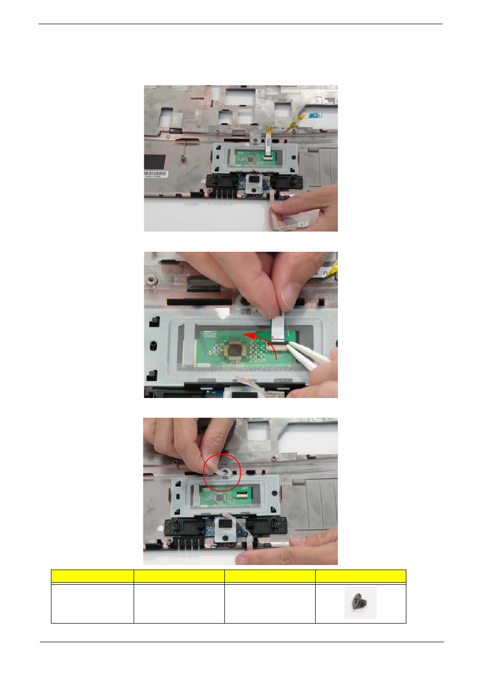 Removing the touch pad bracket | Acer 4730 User Manual | Page 83 / 194