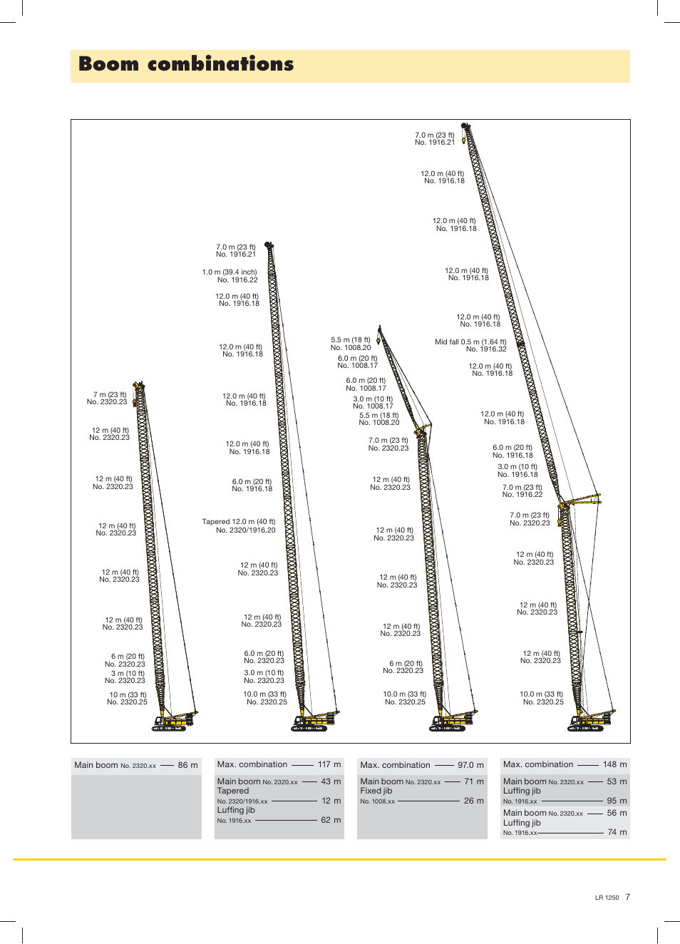 Boom combinations | Liebherr LR 1250 User Manual | Page 7 / 24