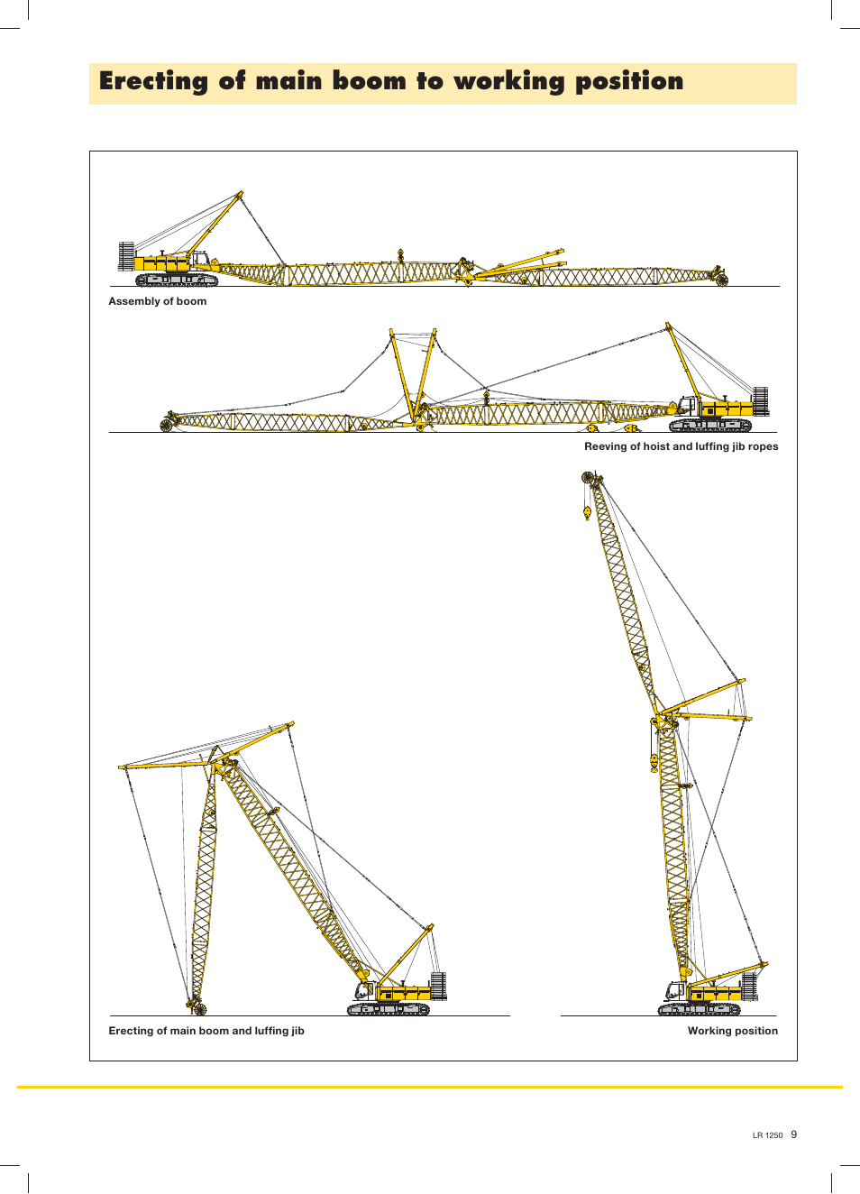 Erecting of main boom to working position | Liebherr LR 1250 User Manual | Page 9 / 24