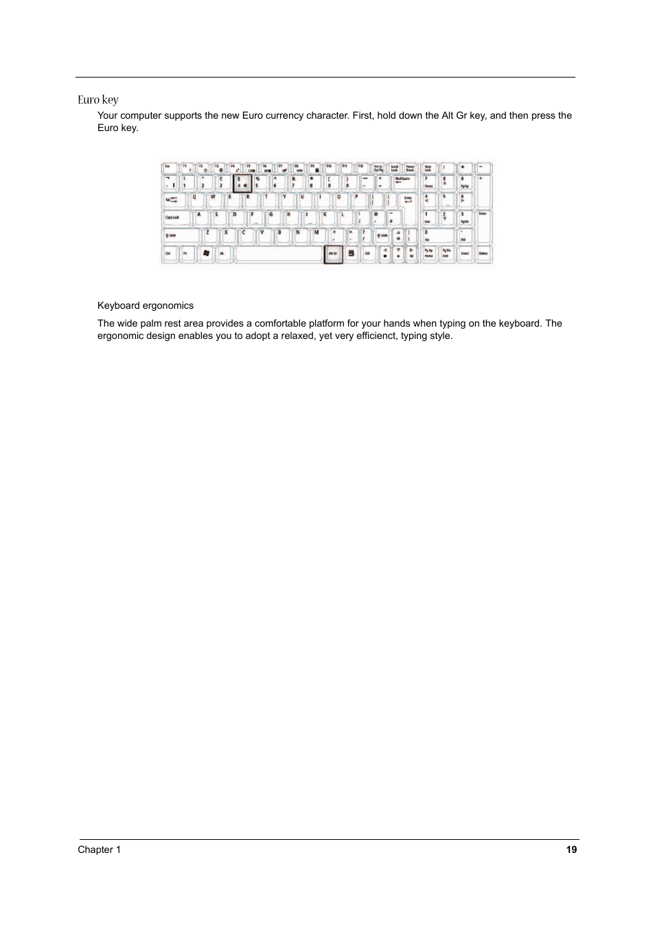 Euro key | Acer 1710 User Manual | Page 28 / 118