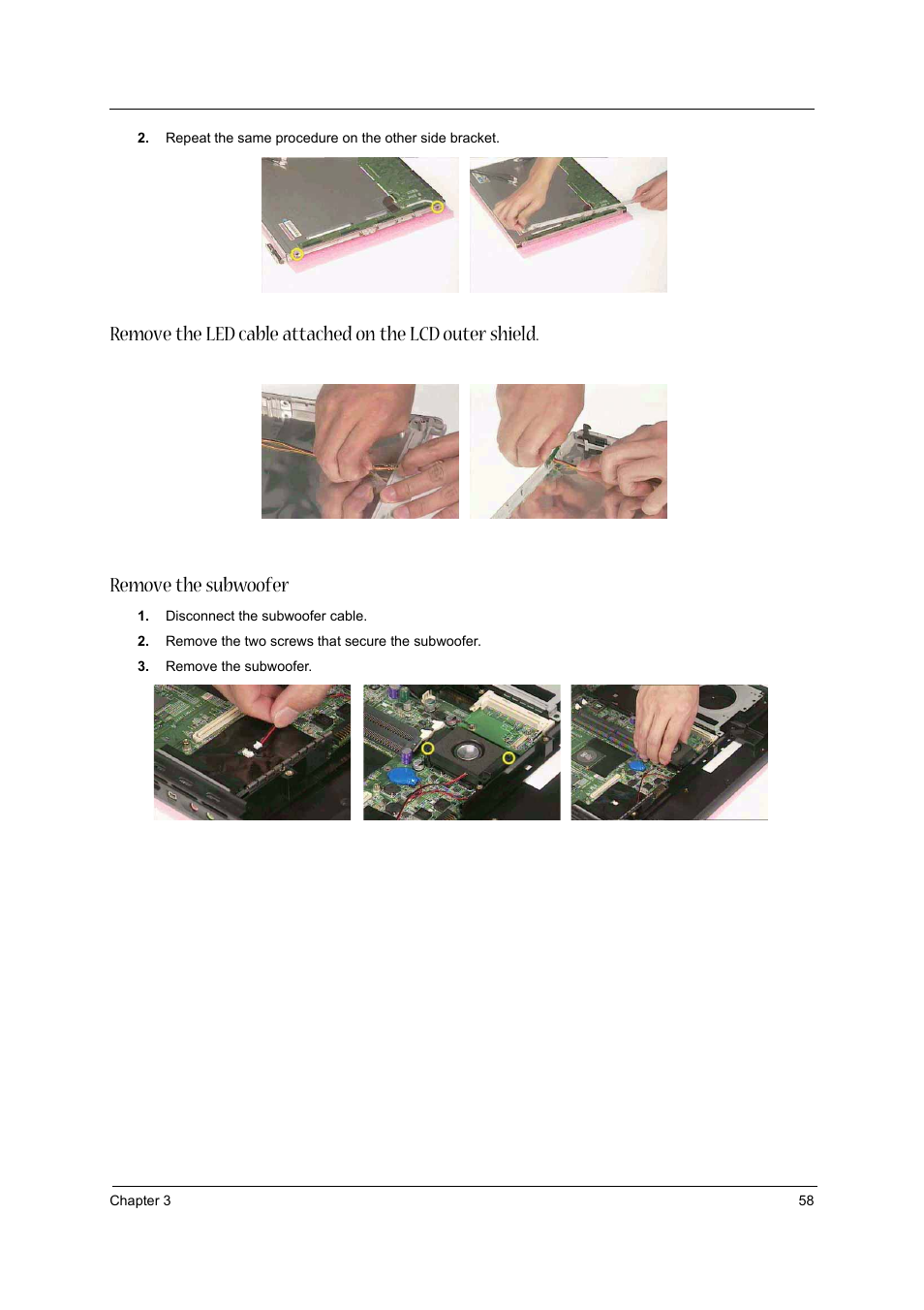 Remove the subwoofer | Acer 1710 User Manual | Page 67 / 118
