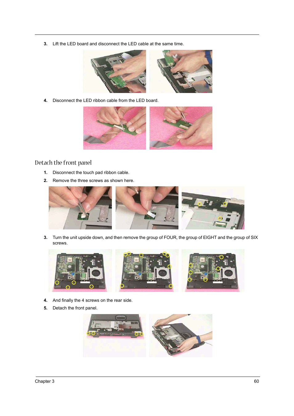 Detach the front panel | Acer 1710 User Manual | Page 69 / 118