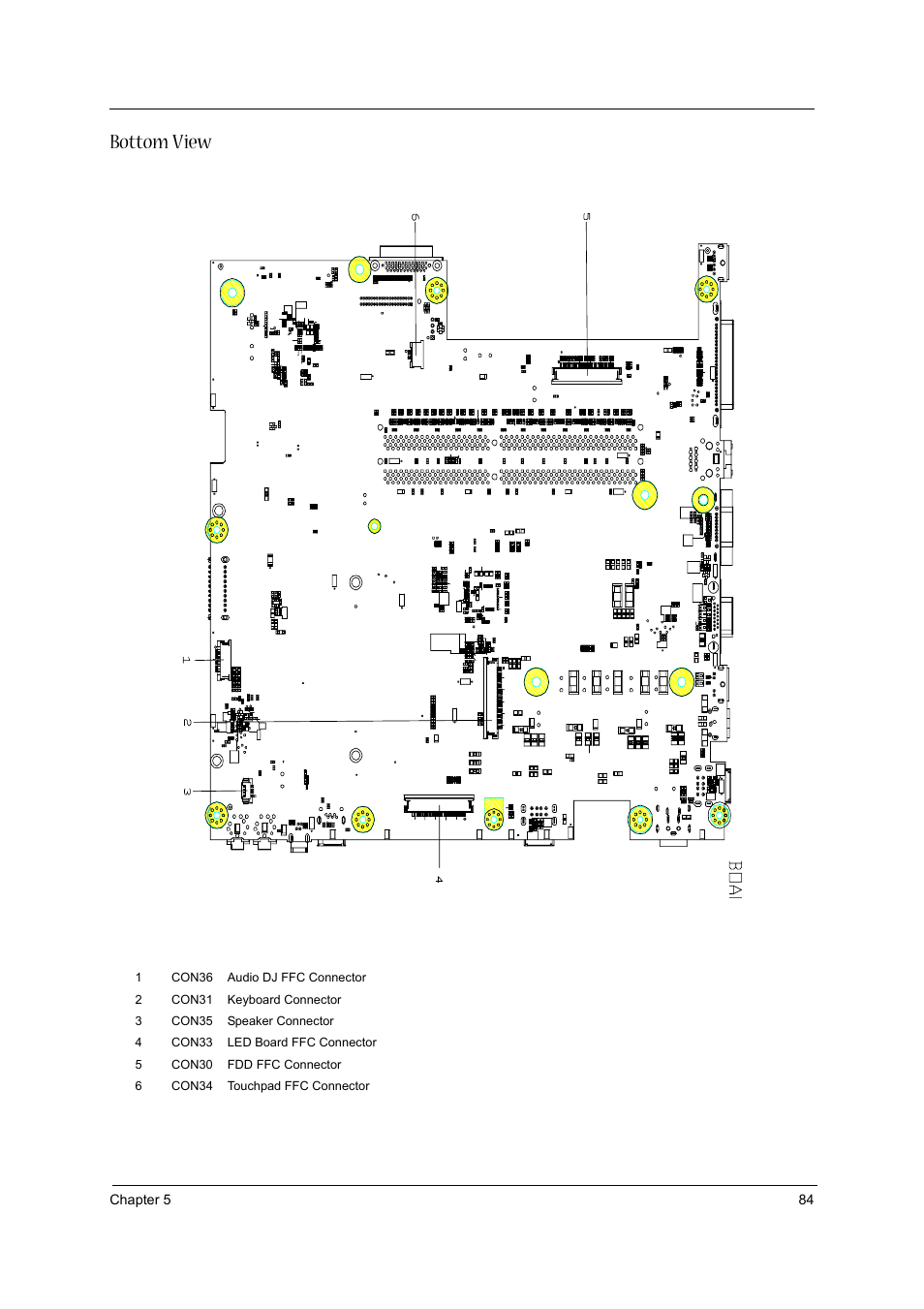 Bottom view | Acer 1710 User Manual | Page 93 / 118