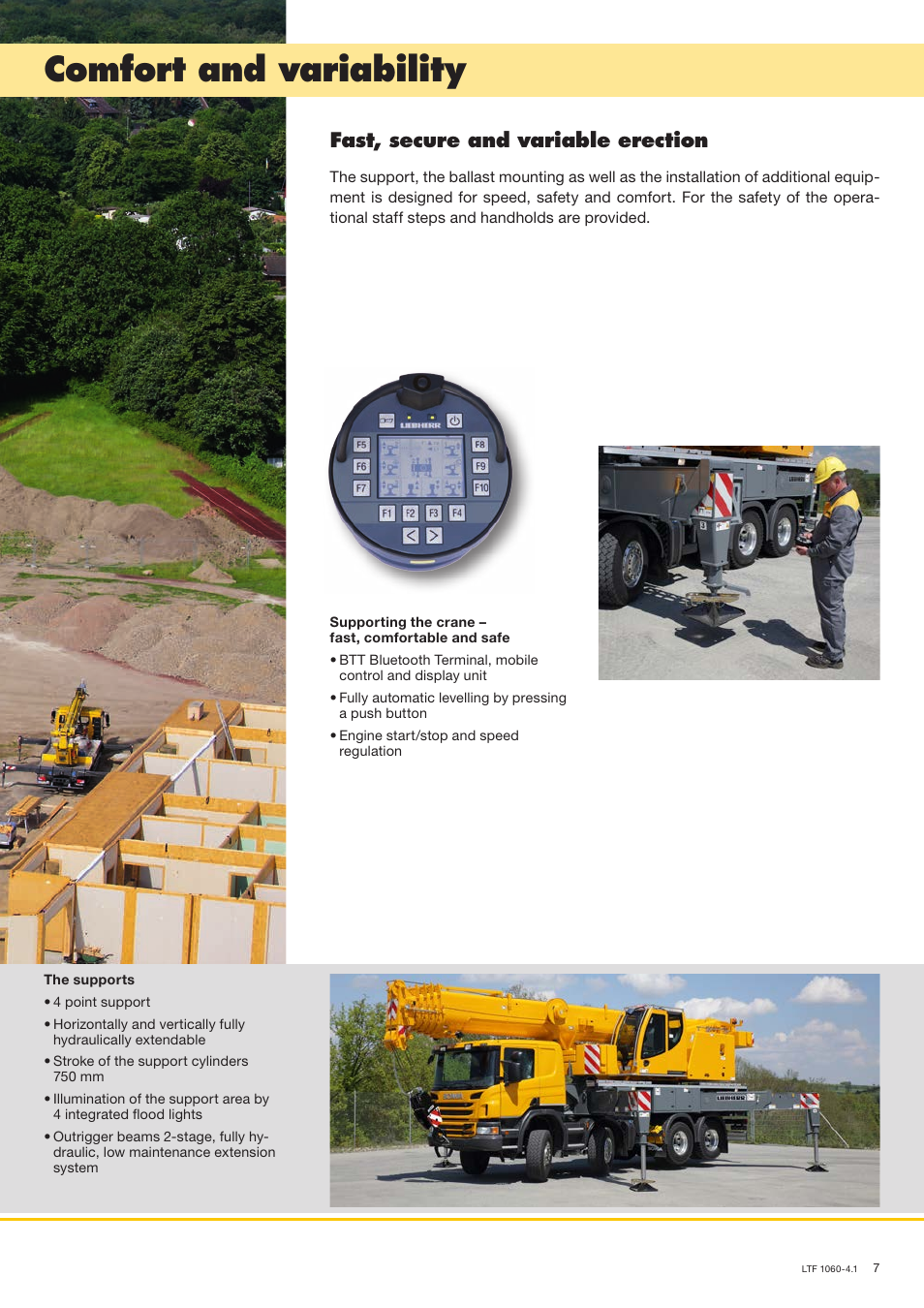 Comfort and variability, Fast, secure and variable erection | Liebherr LTF 1060-4.1 User Manual | Page 7 / 16