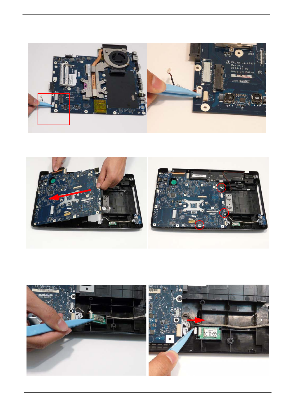 Replacing the mainboard, Replacing the bluetooth module | Acer 5737Z User Manual | Page 108 / 188