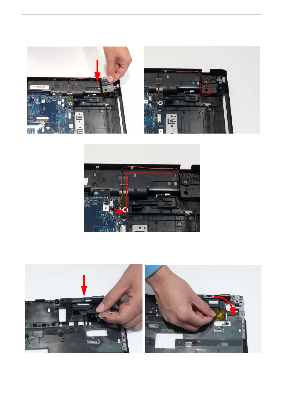 Replacing the right speaker module, Replacing the left speaker module | Acer 5737Z User Manual | Page 110 / 188