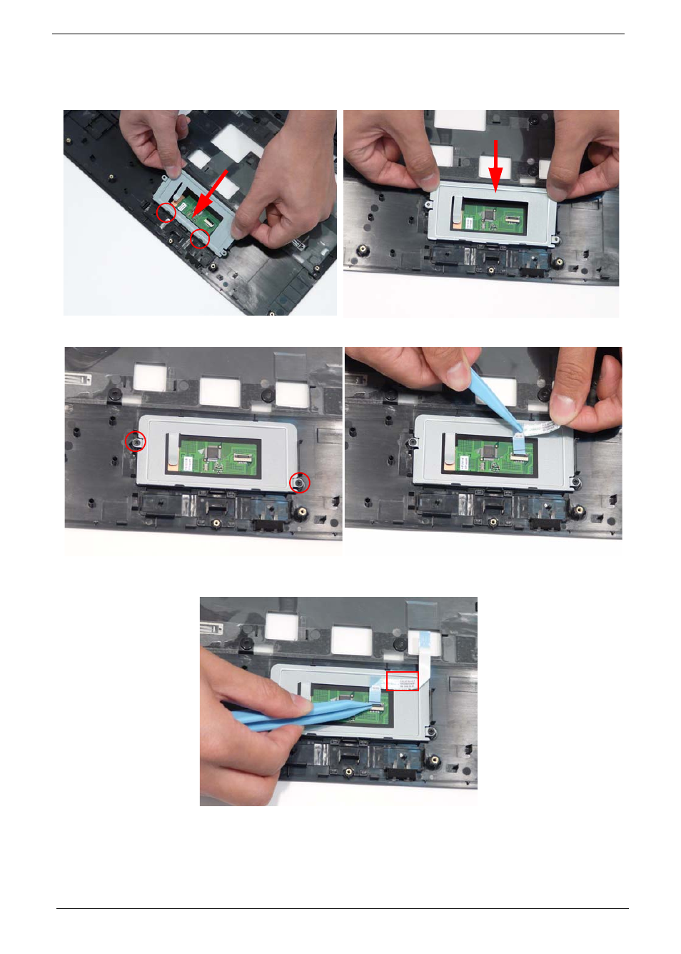 Replacing the touchpad bracket | Acer 5737Z User Manual | Page 112 / 188