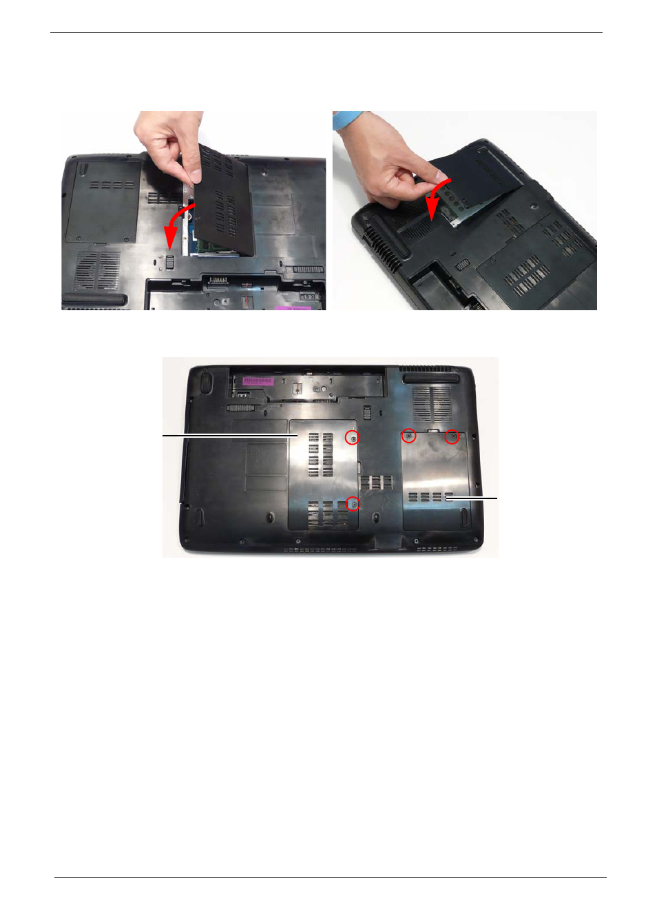 Replacing the lower covers | Acer 5737Z User Manual | Page 126 / 188