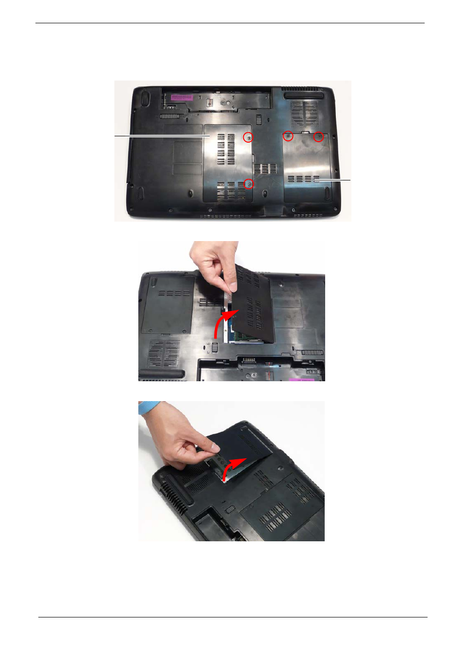 Removing the lower covers | Acer 5737Z User Manual | Page 56 / 188