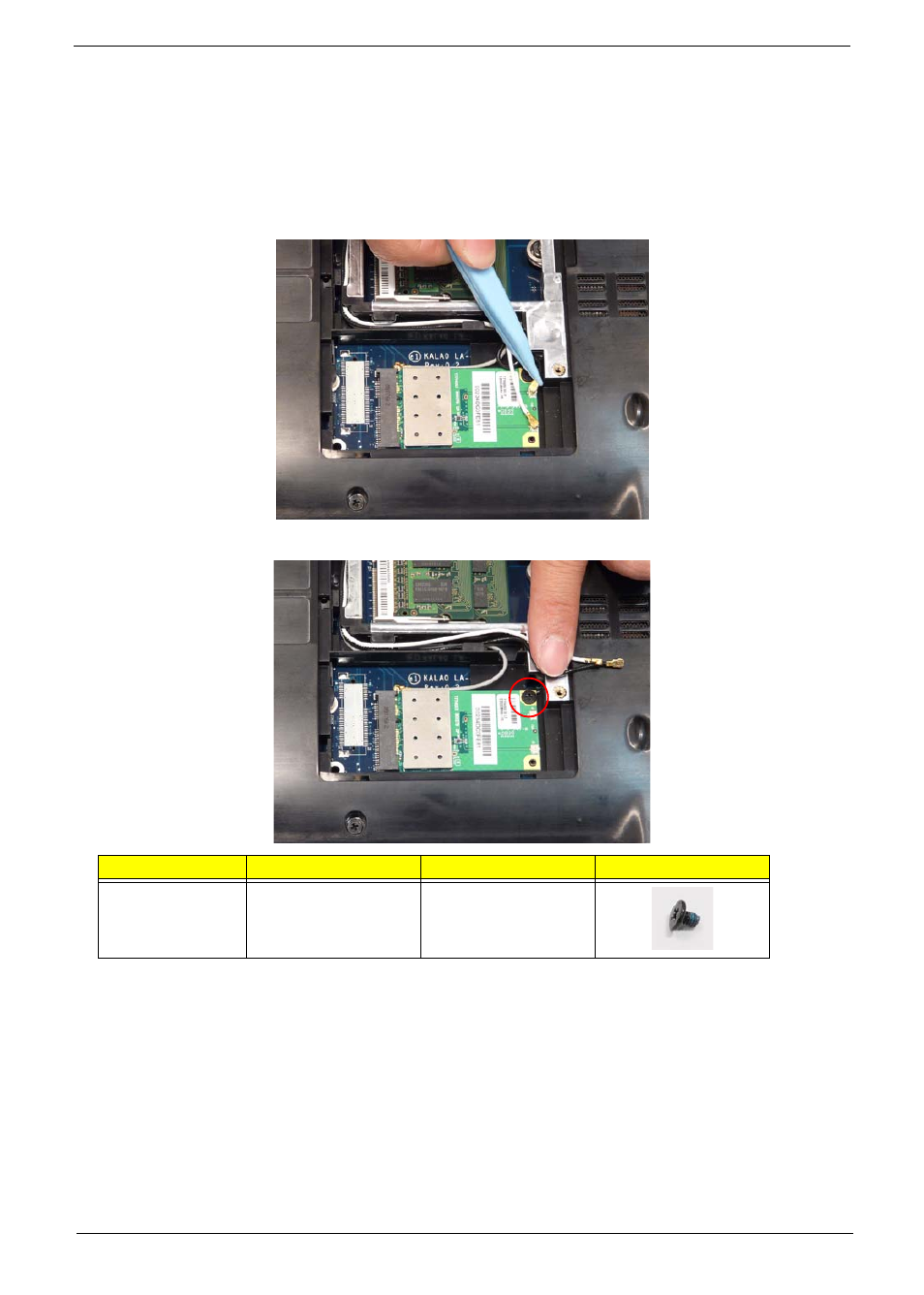 Removing the wlan module | Acer 5737Z User Manual | Page 63 / 188