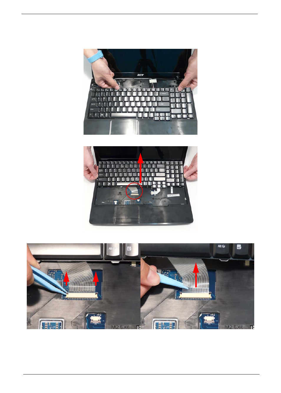 Removing the keyboard | Acer 5737Z User Manual | Page 68 / 188