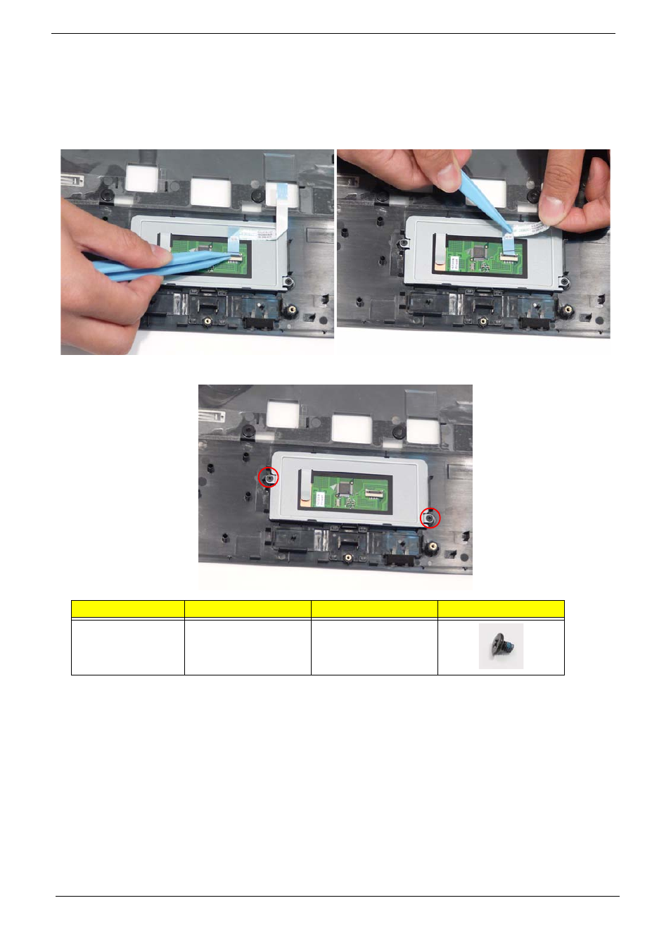 Removing the touchpad bracket | Acer 5737Z User Manual | Page 80 / 188