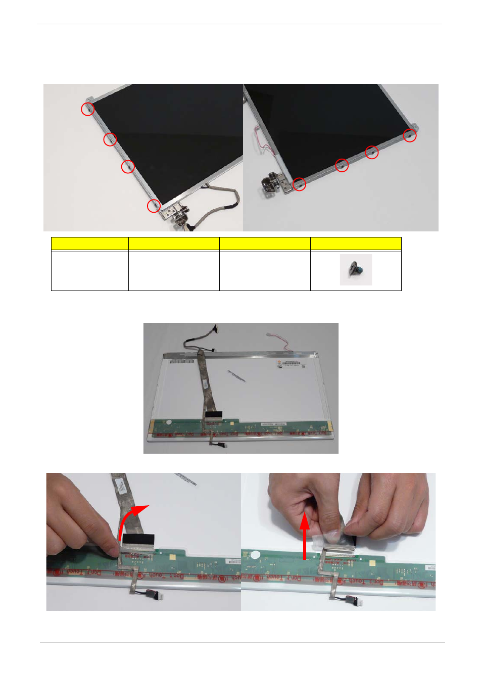 Removing the lcd brackets and fpc cable | Acer 5737Z User Manual | Page 98 / 188