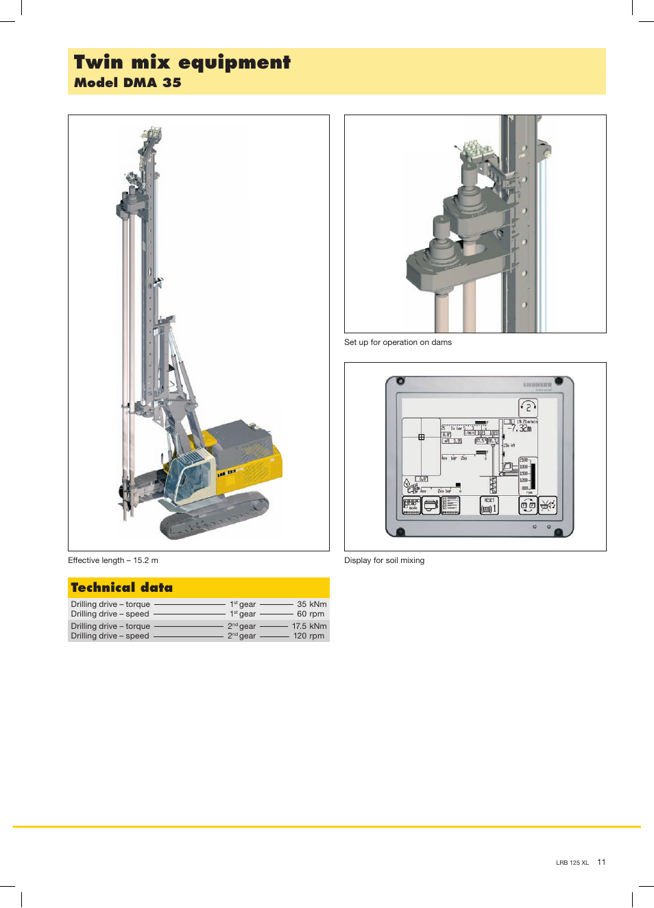 Twin mix equipment, Model dma 35, Technical data | Liebherr LRB 125 XL User Manual | Page 11 / 12
