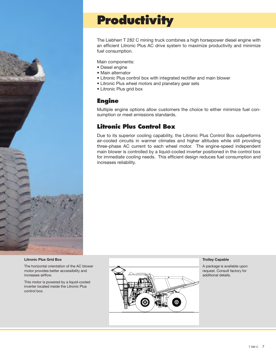 Productivity, Engine, Litronic plus control box | Liebherr T 282 C User Manual | Page 7 / 22