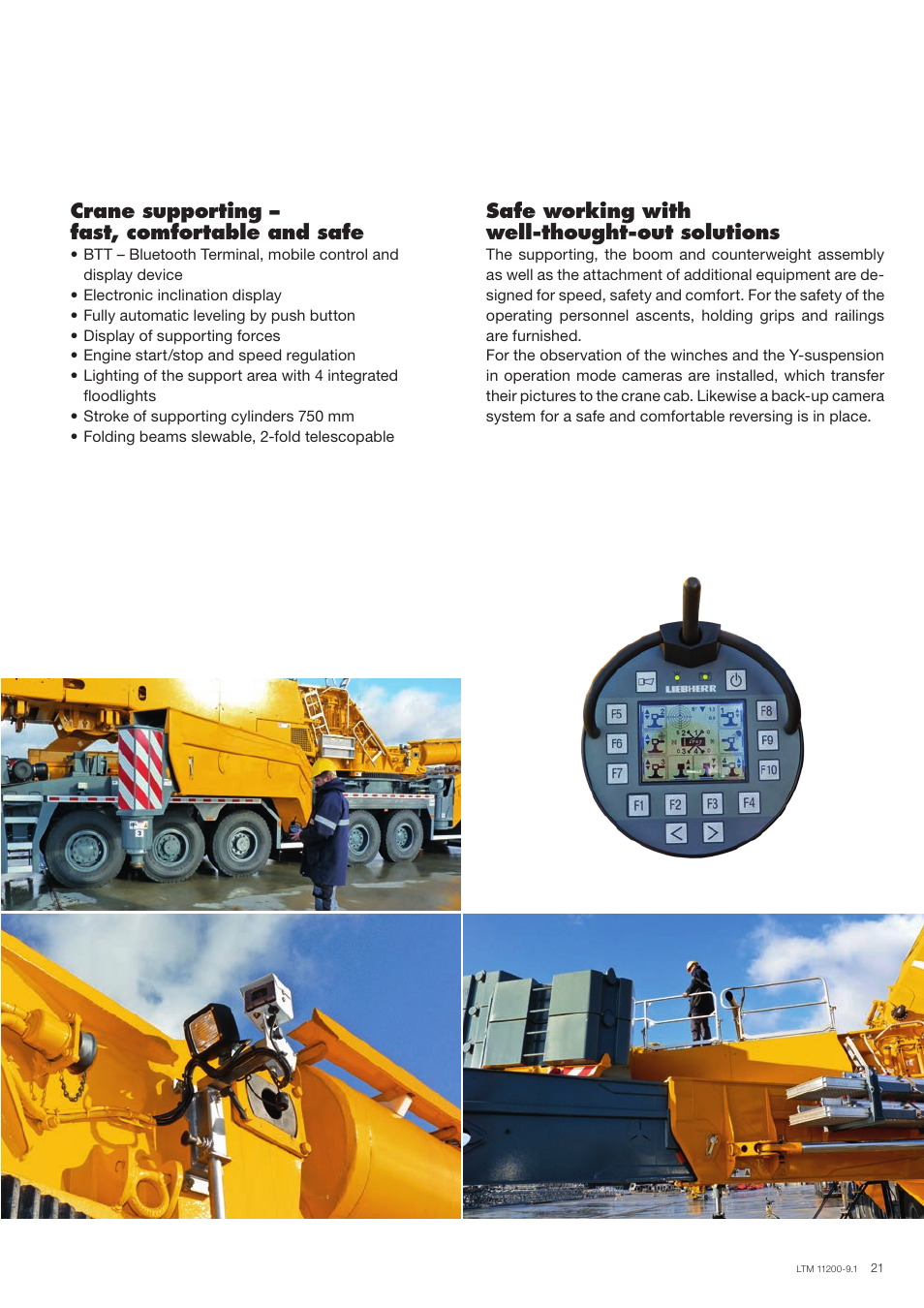 Crane supporting – fast, comfortable and safe, Safe working with well-thought-out solutions | Liebherr LTM 11200-9.1 User Manual | Page 21 / 24