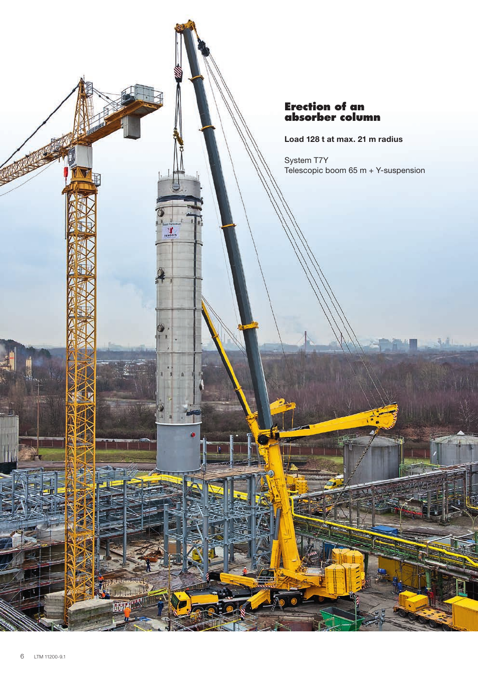 Erection of an absorber column | Liebherr LTM 11200-9.1 User Manual | Page 6 / 24