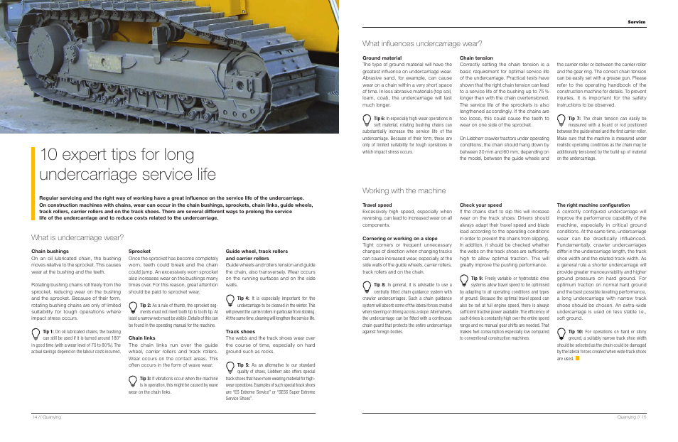 10 expert tips for long undercarriage service life | Liebherr TA 230 Litronic User Manual | Page 8 / 25