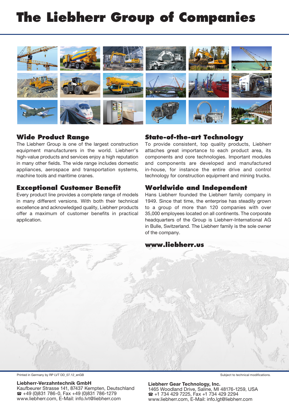 The liebherr group of companies | Liebherr Wind Turbine Rotor Blade Manufacturing User Manual | Page 2 / 2