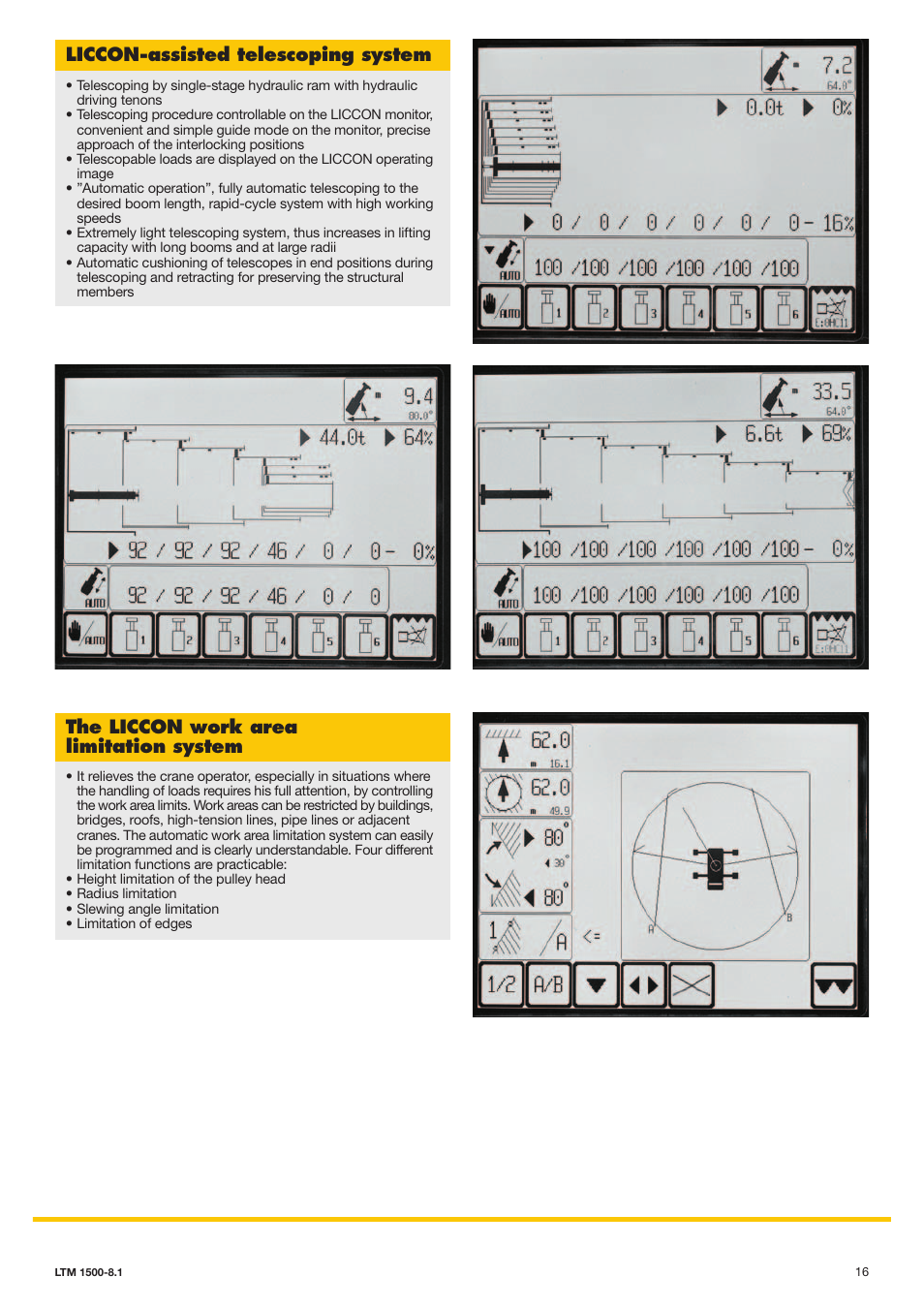 Liccon-assisted telescoping system, The liccon work area limitation system | Liebherr LTM 1500-8.1 User Manual | Page 16 / 20