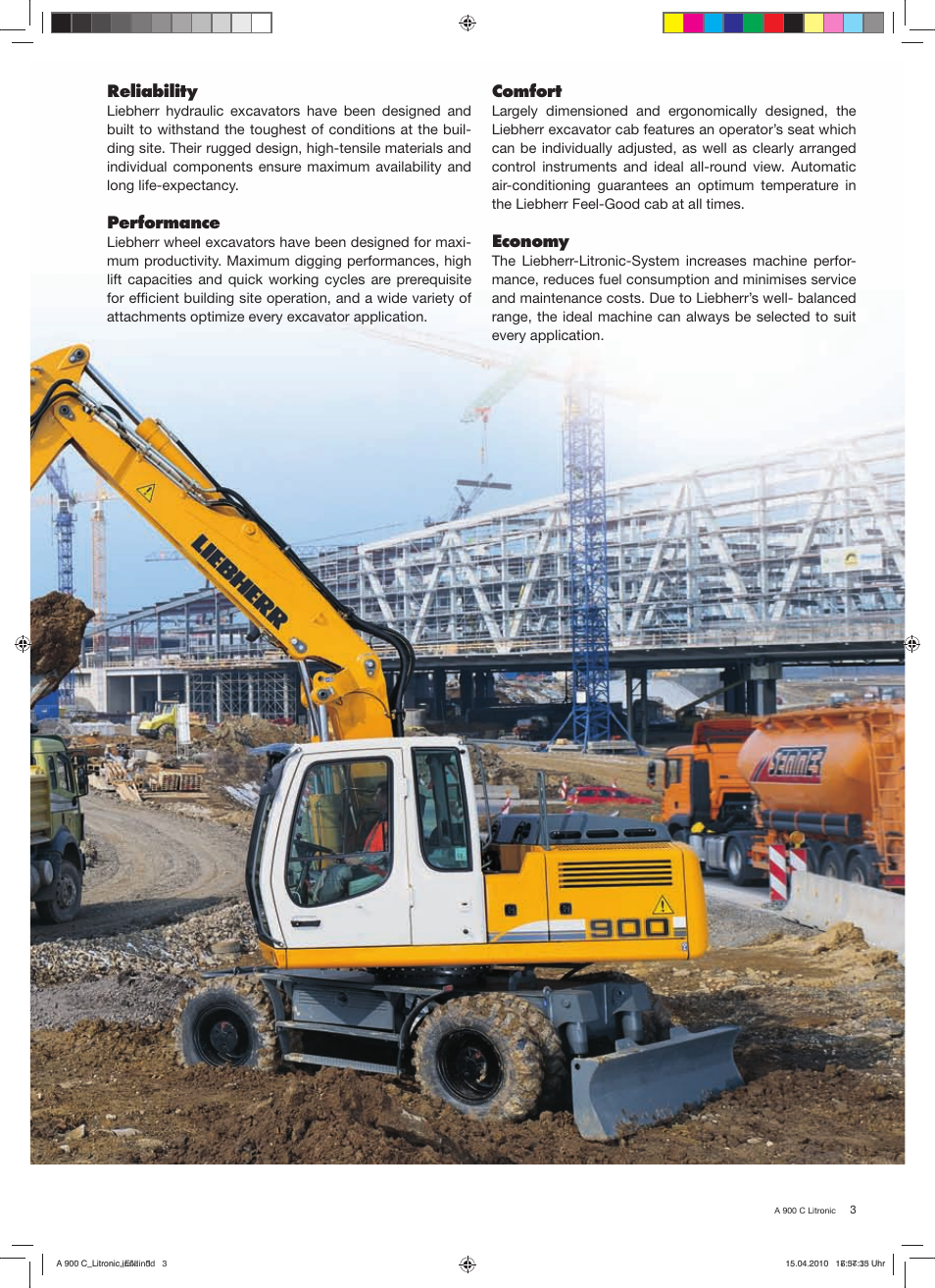 Reliability, Performance, Comfort | Economy | Liebherr A 900 C Litronic User Manual | Page 3 / 32