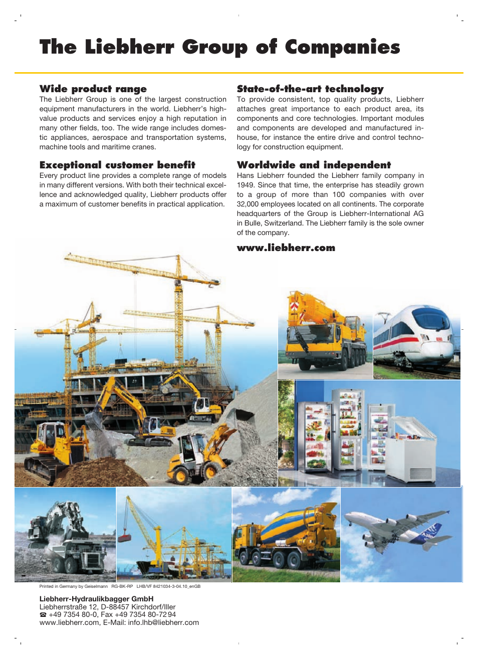 The liebherr group of companies | Liebherr A 900 C Litronic User Manual | Page 32 / 32