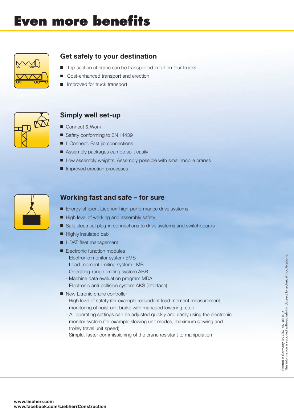 Even more benefits, Get safely to your destination, Simply well set-up | Working fast and safe – for sure | Liebherr 172 EC-B 8 Litronic User Manual | Page 4 / 4