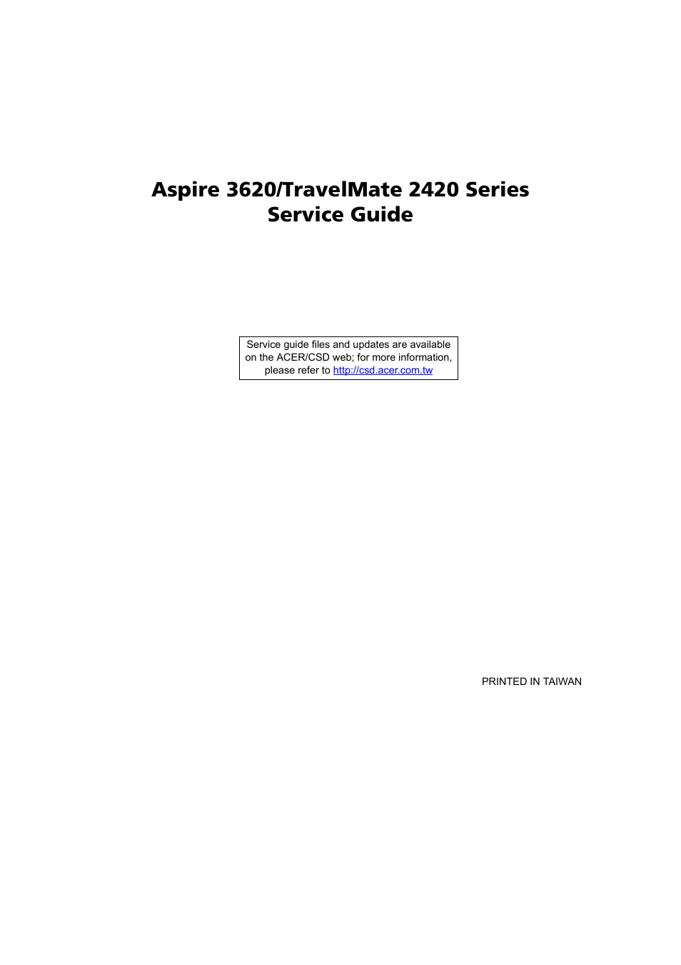 Acer 3620 User Manual | 108 pages