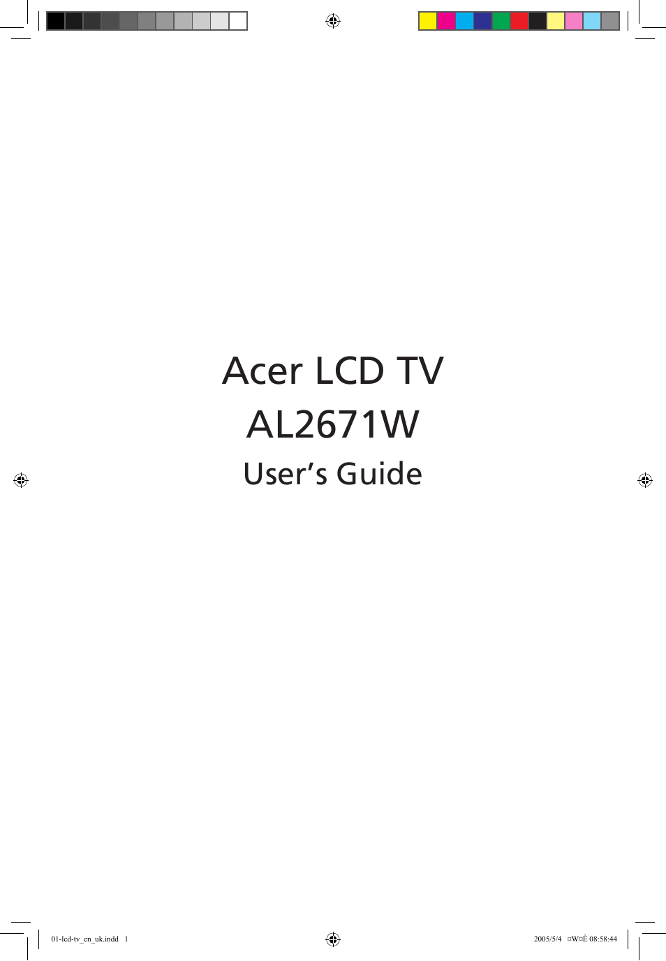 Acer AL2671W User Manual | 22 pages